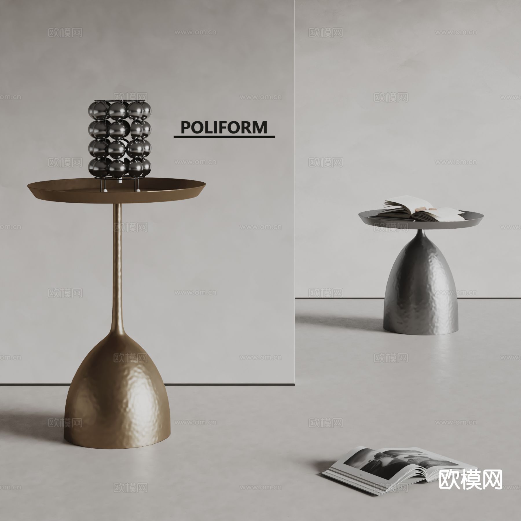 poliform 圆几 边几 桌几3d模型