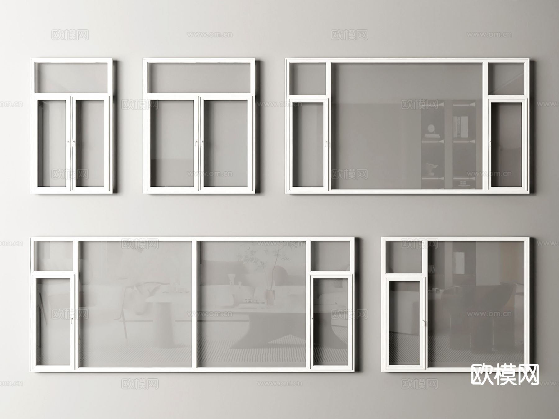 现代窗户 平开窗 飘窗 窗子3d模型