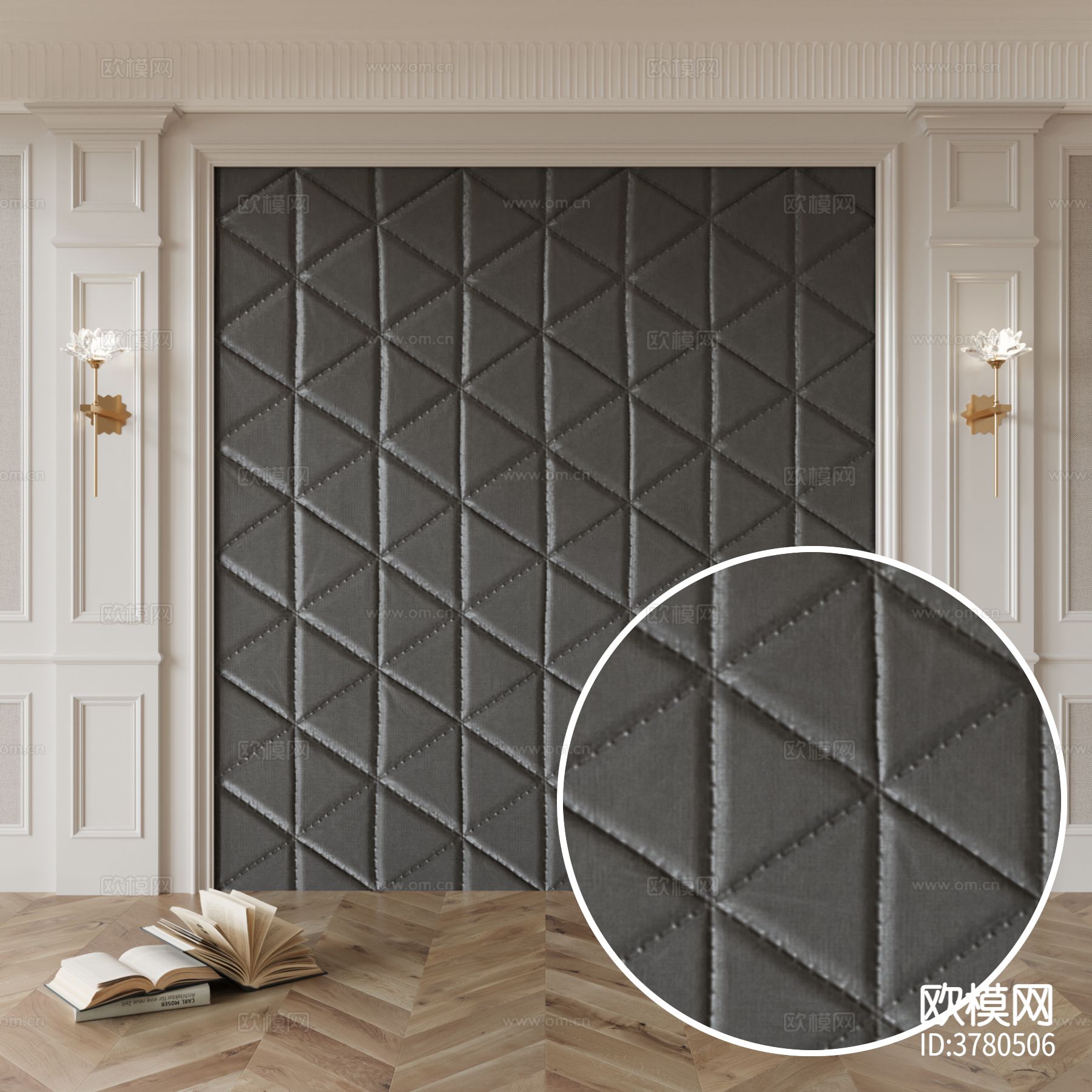 黑色皮纹砖材质下载