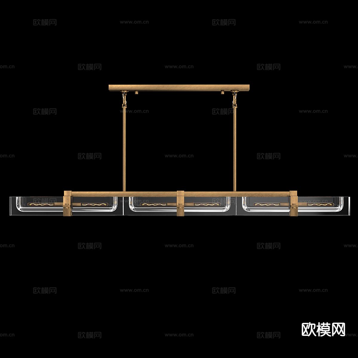 轻奢线性吊灯3d模型