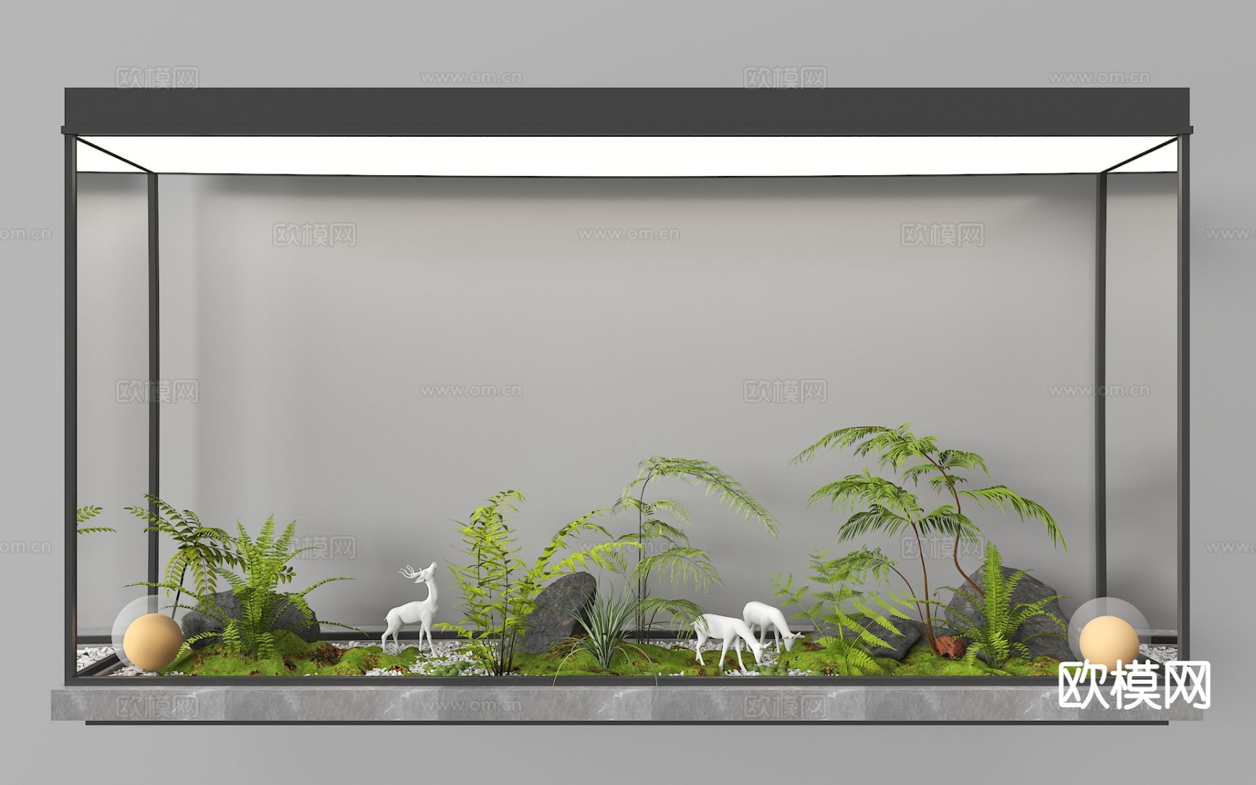 植物造景 庭院小品 植物堆 微地形3d模型