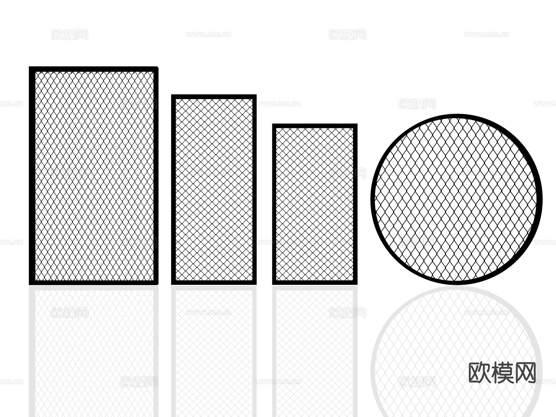 工业风铁丝网 围栏 护栏 金属网 防盗网3d模型