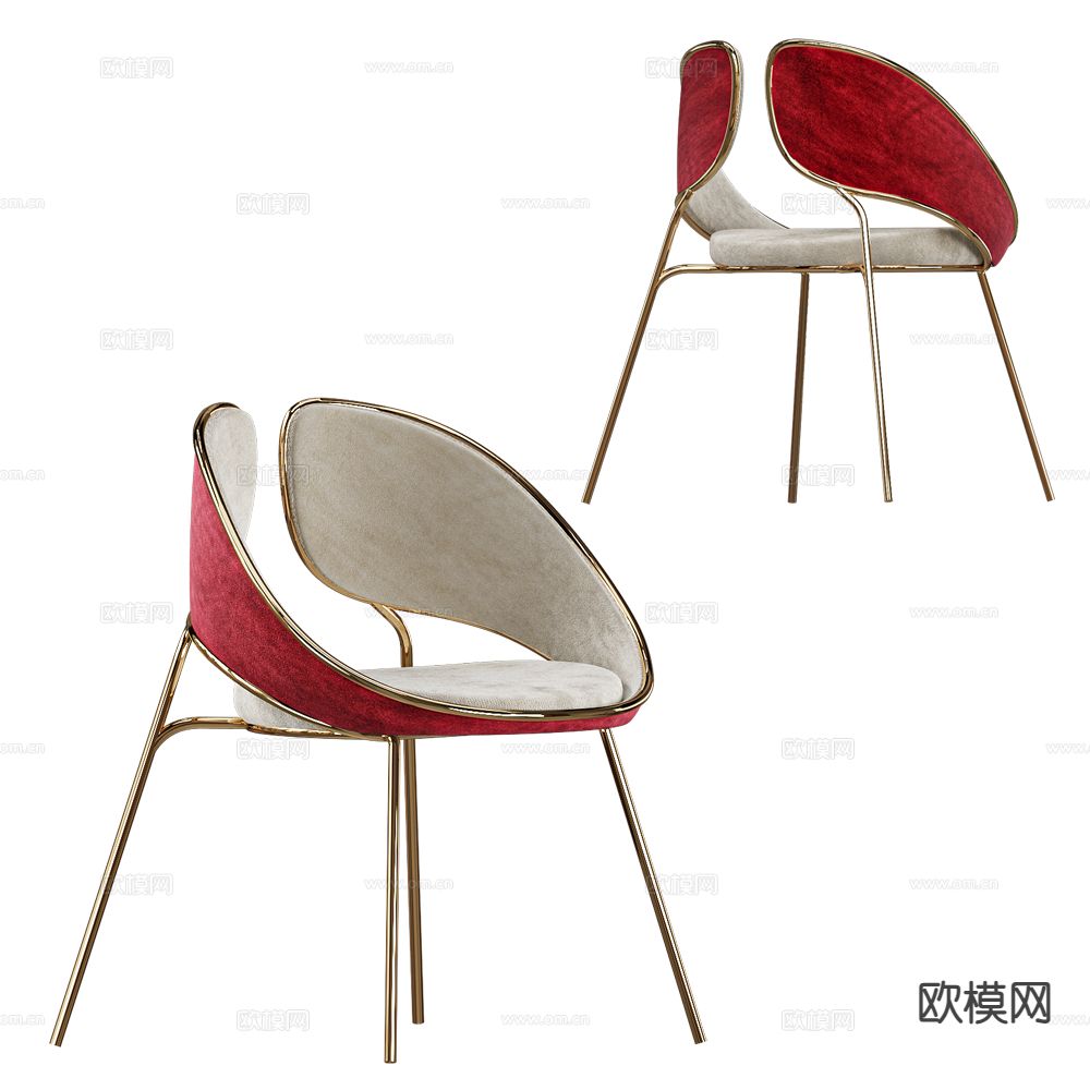 ALMA 法式椅子 餐椅3d模型下载