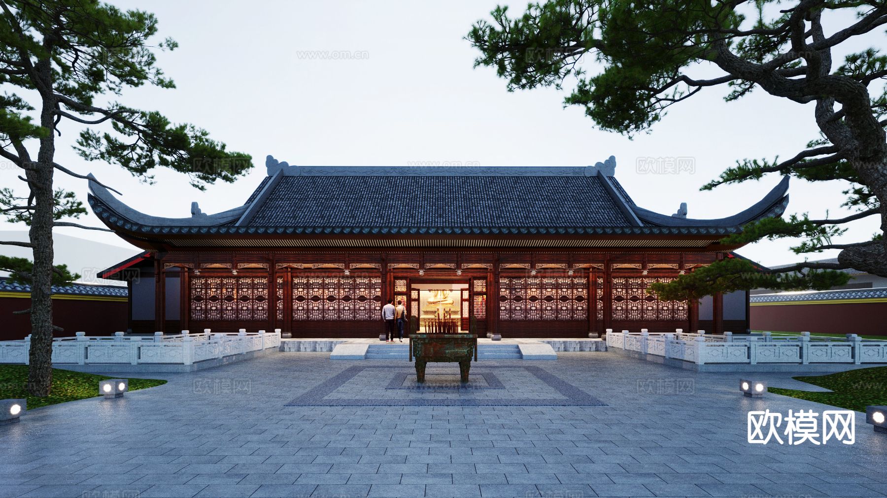 中式庭院 寺庙3d模型