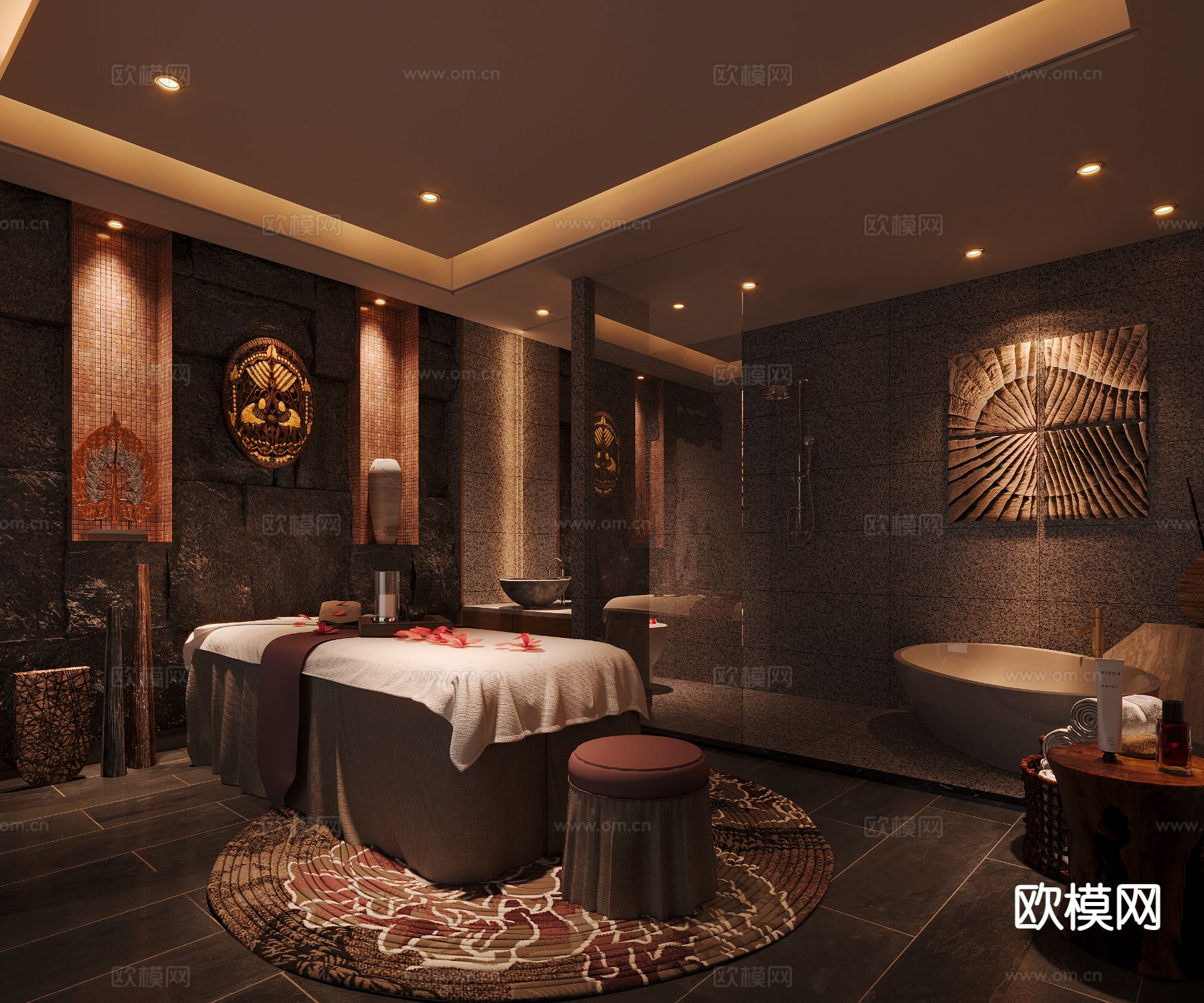 东南亚美容院 泰式按摩馆3d模型下载