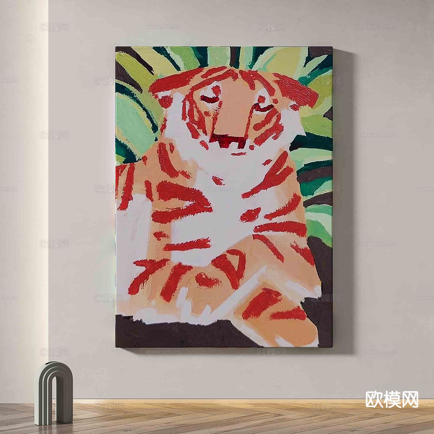 动物挂画 老虎画 装饰画3d模型