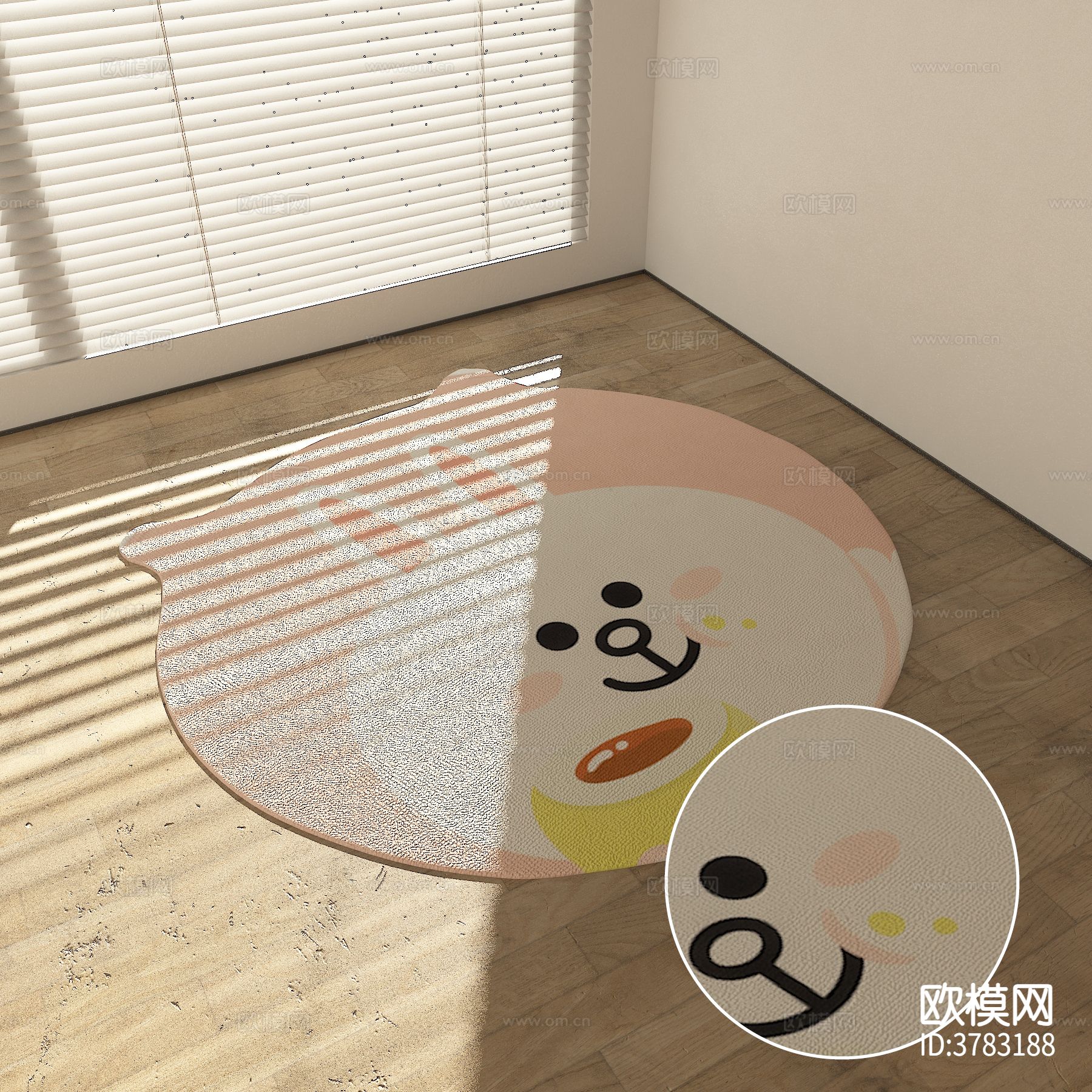 卡通地毯 圆形地毯材质下载
