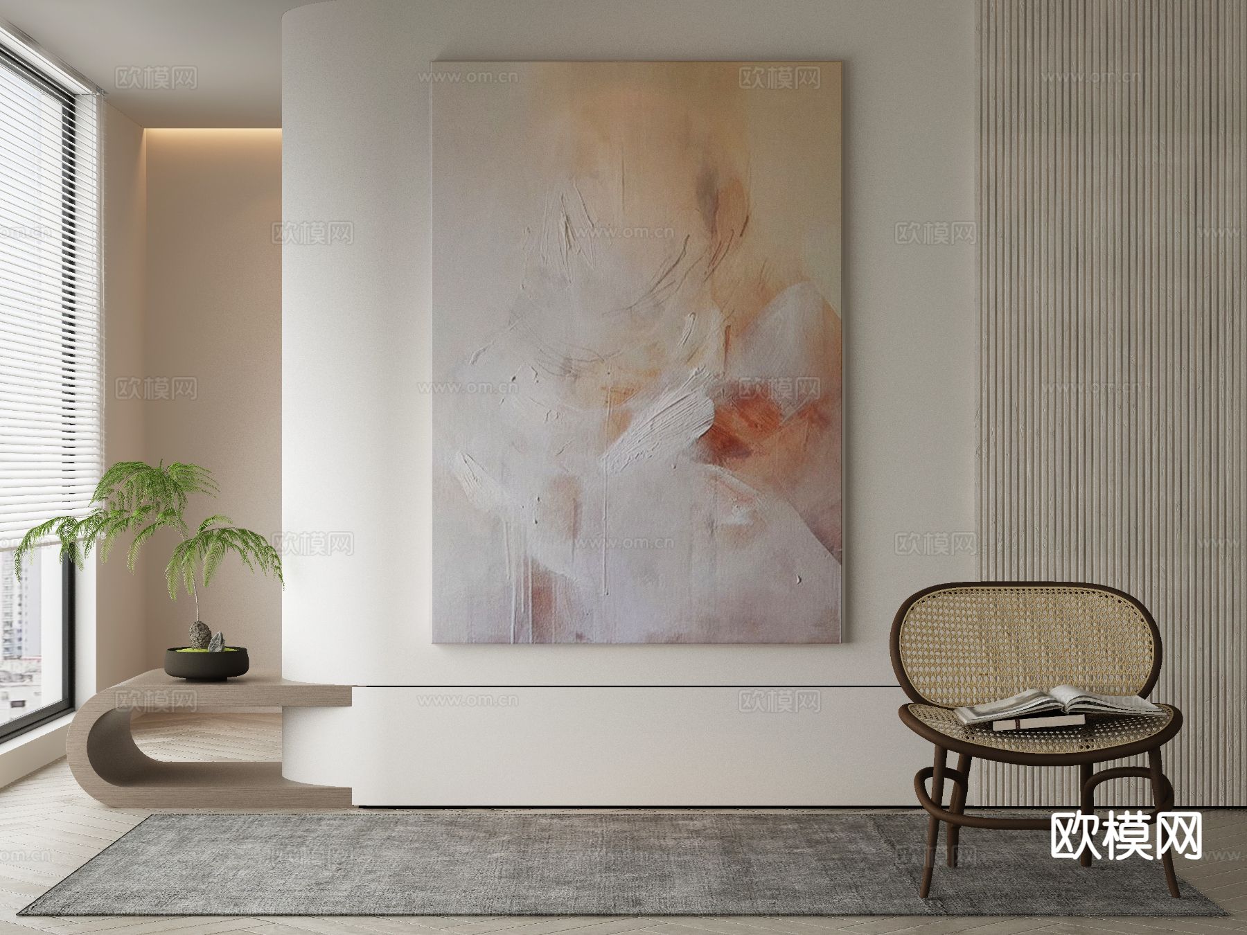 现代艺术画 肌理画 装饰画3d模型下载