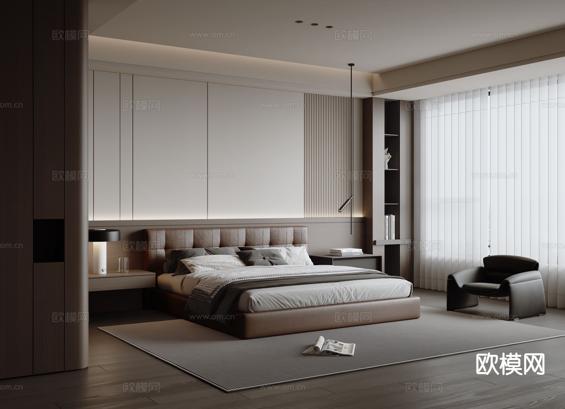 意式卧室 主卧3d模型下载