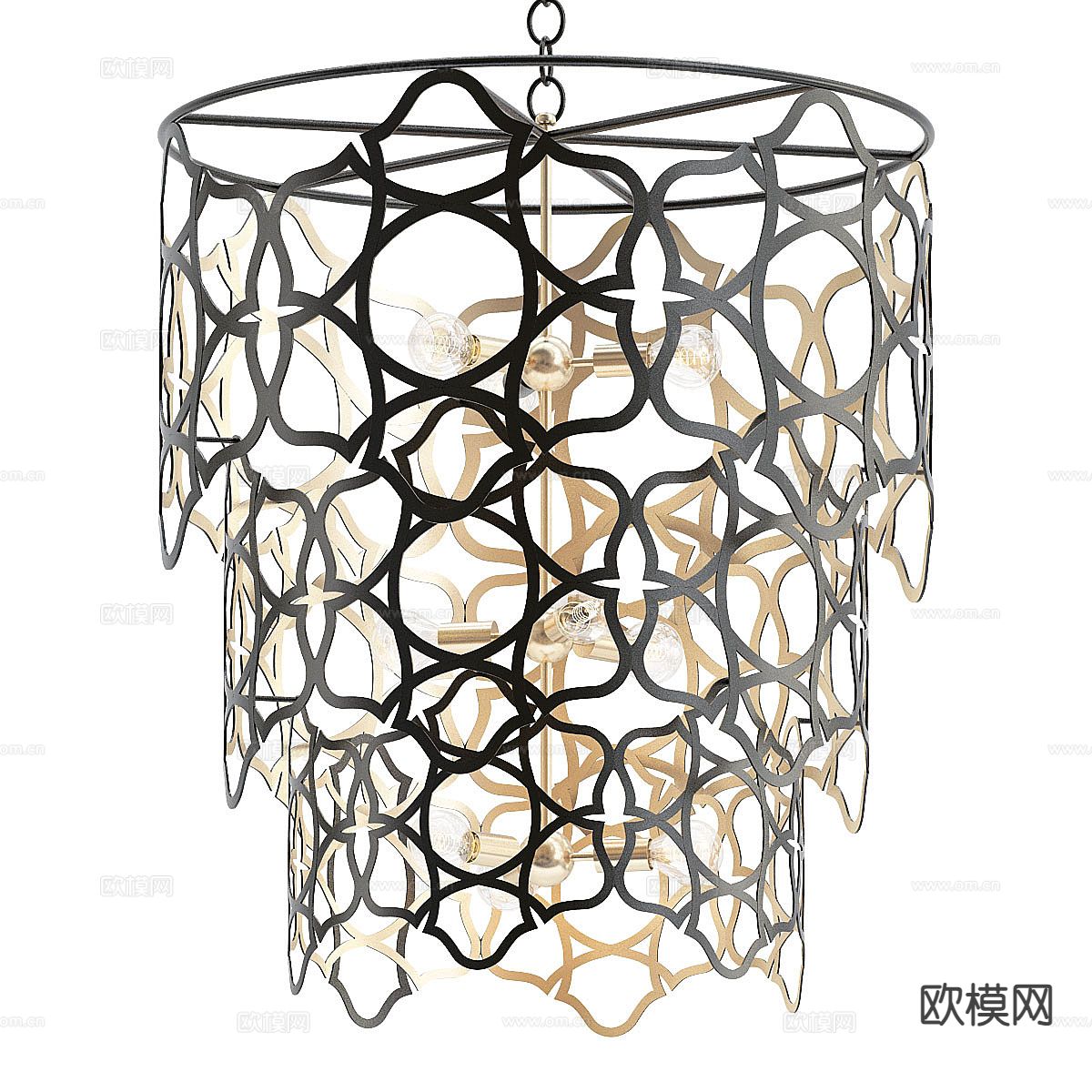 轻奢镂空吊灯3d模型