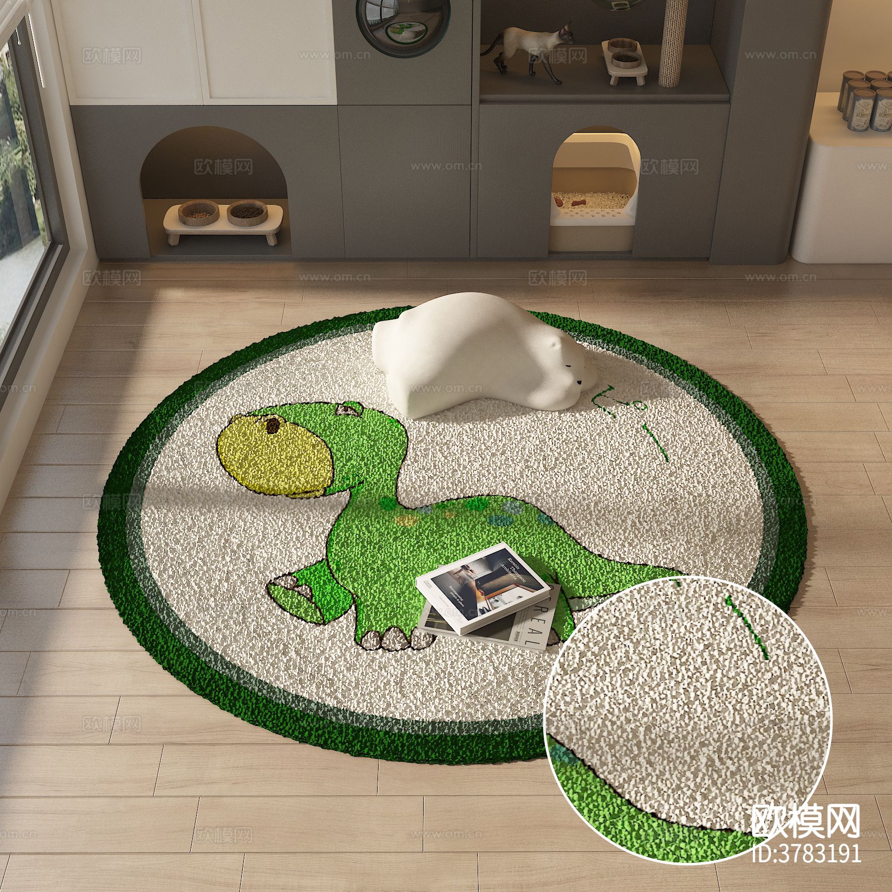 卡通地毯 圆形地毯材质下载