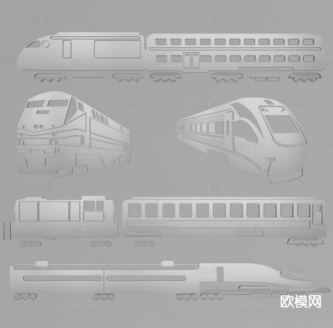 动车 火车 高铁墙饰su模型