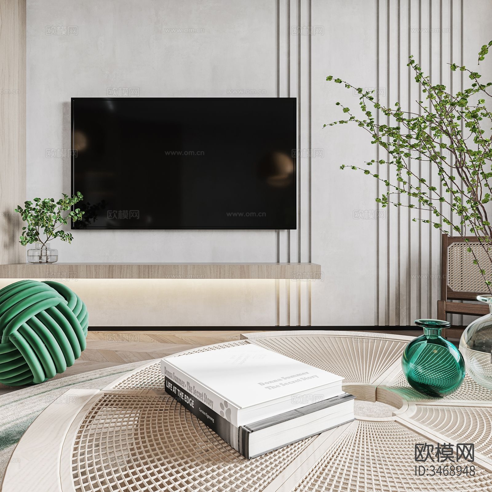 现代平层效果图下载（渲染图7）