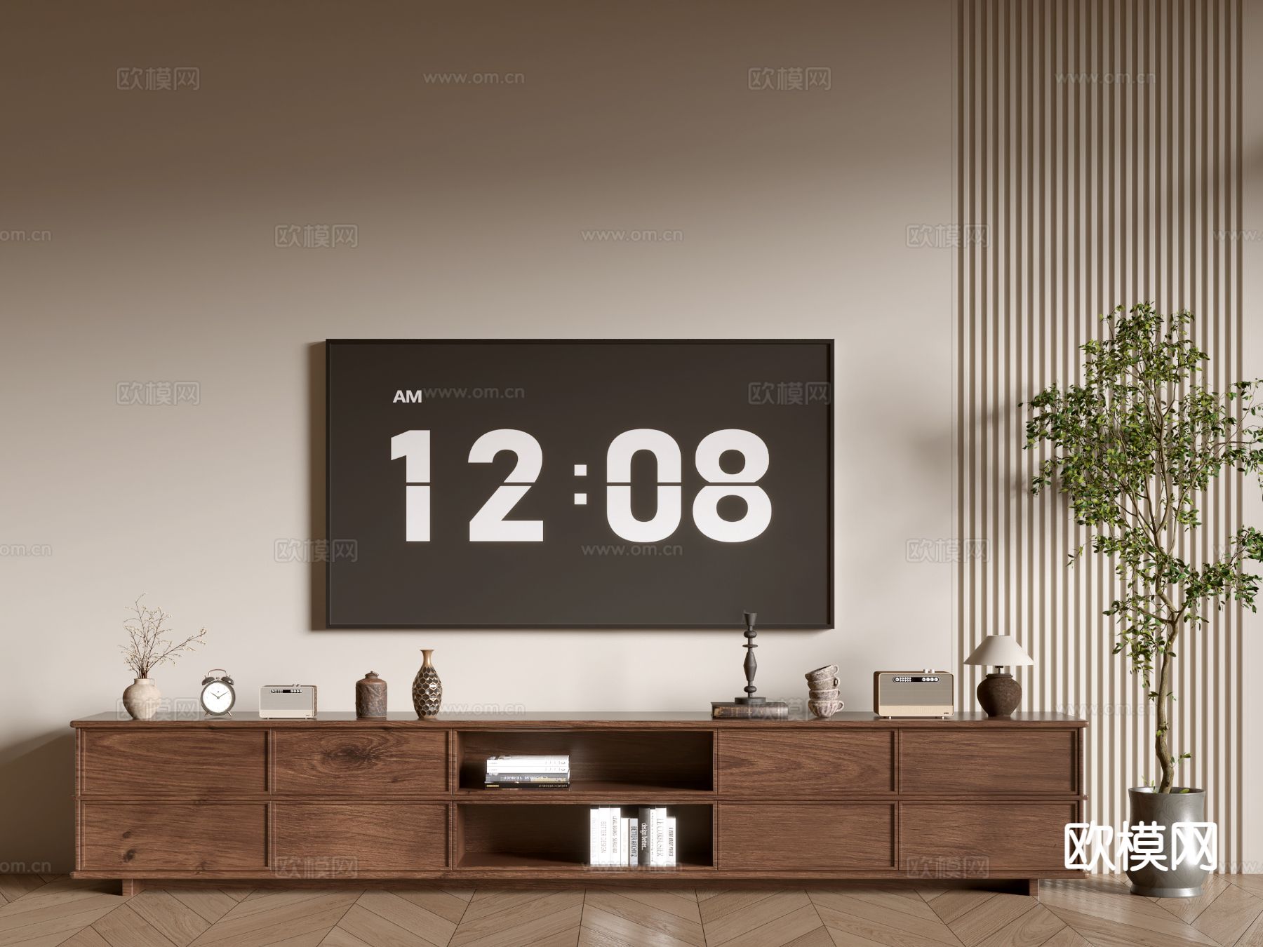 中古风电视柜3d模型下载