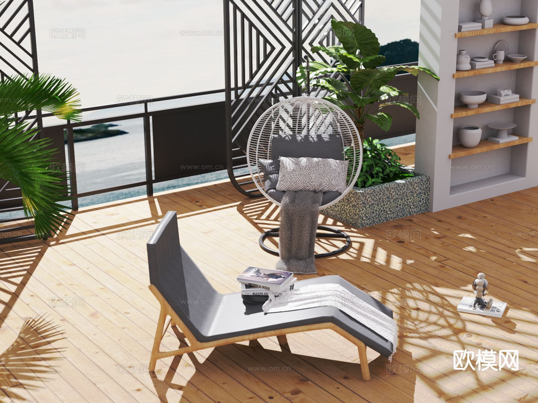 现代躺椅3d模型下载