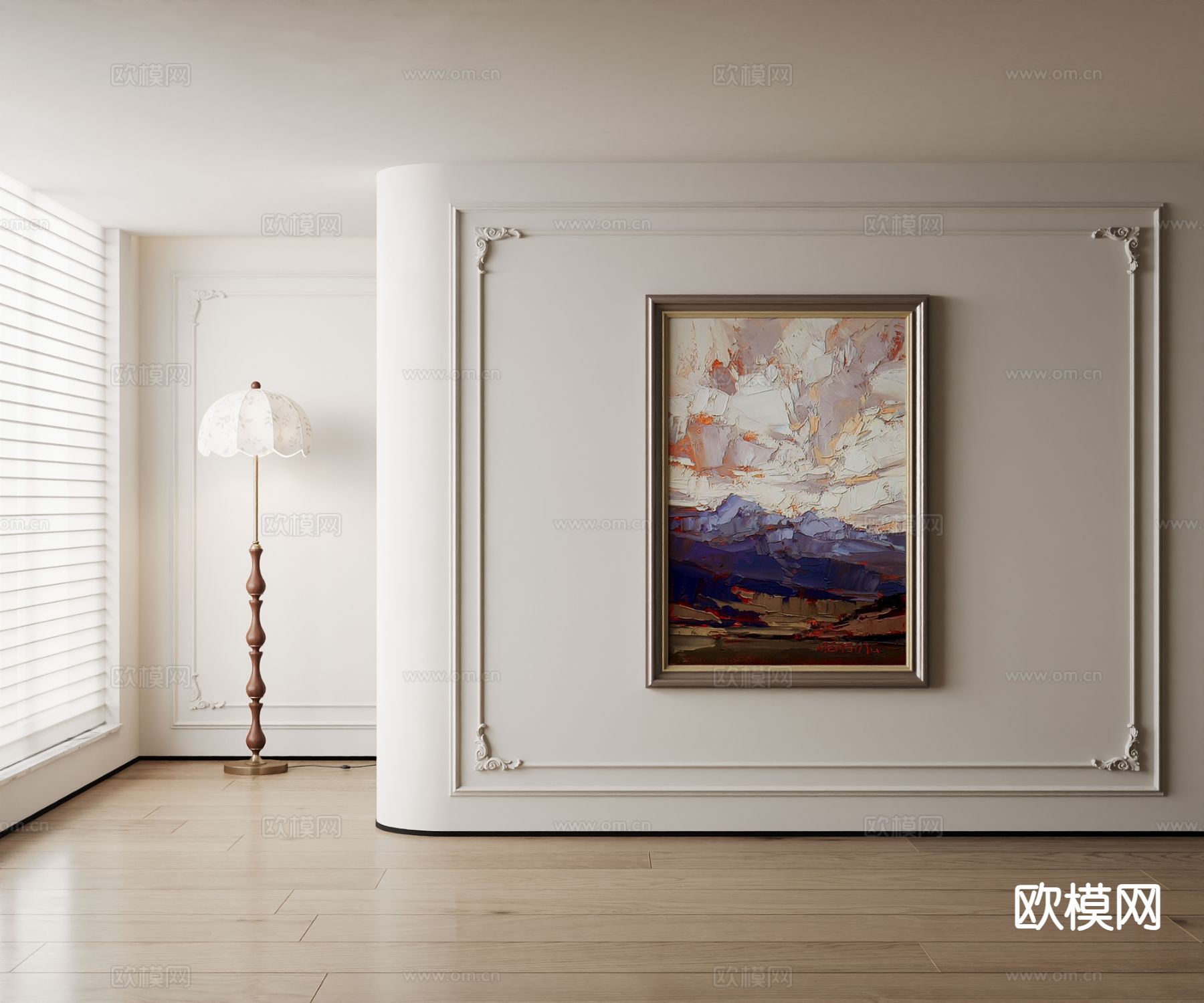 美式装饰画 油画su模型下载（渲染图2）