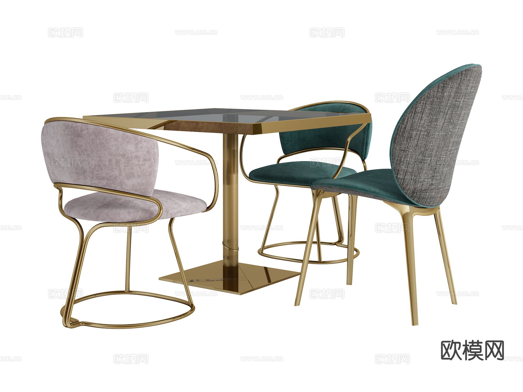 visionnaire意式轻奢餐桌椅3d模型下载（渲染图1）