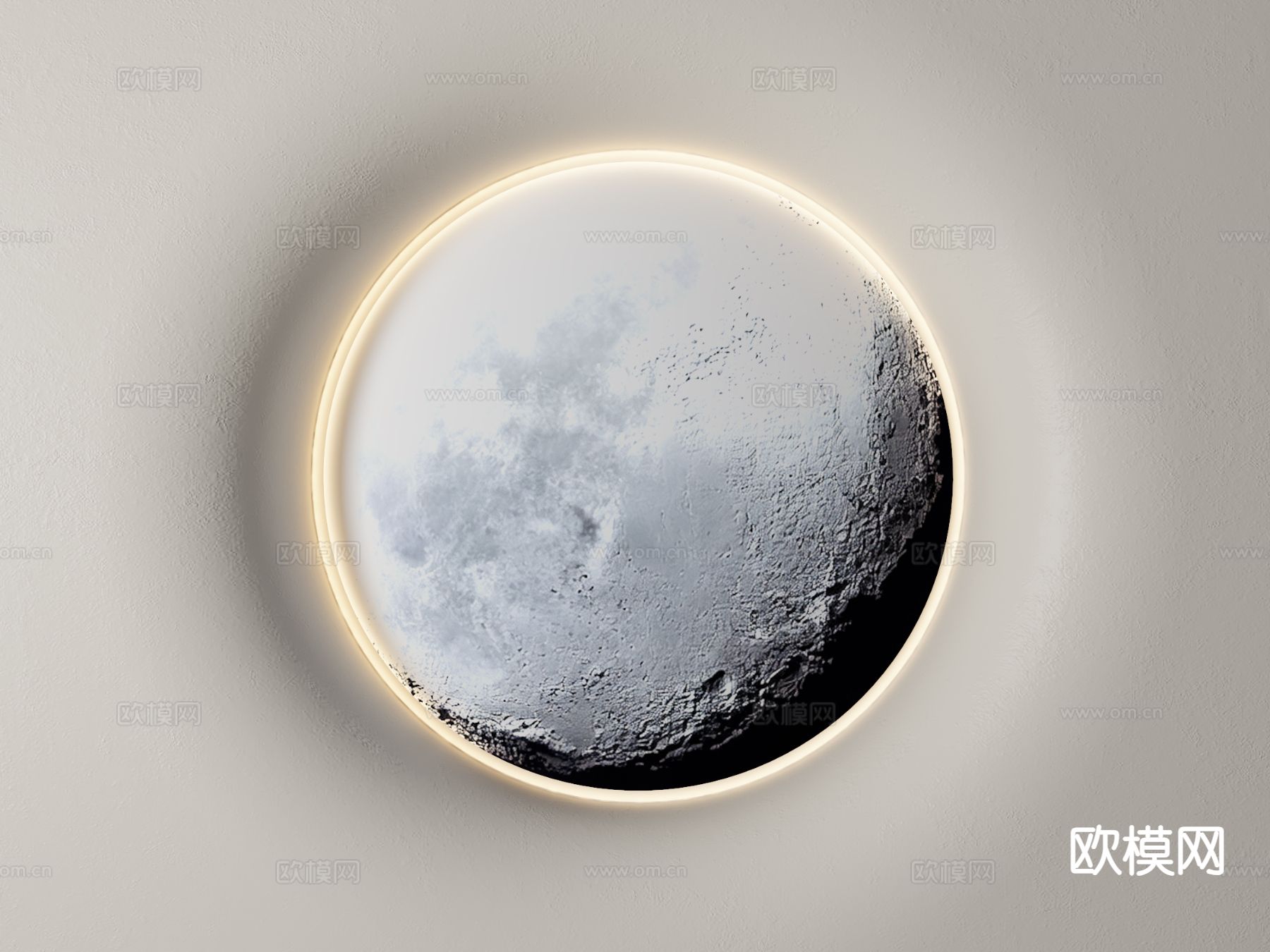 现代月球灯 石膏灯 床头灯3d模型下载