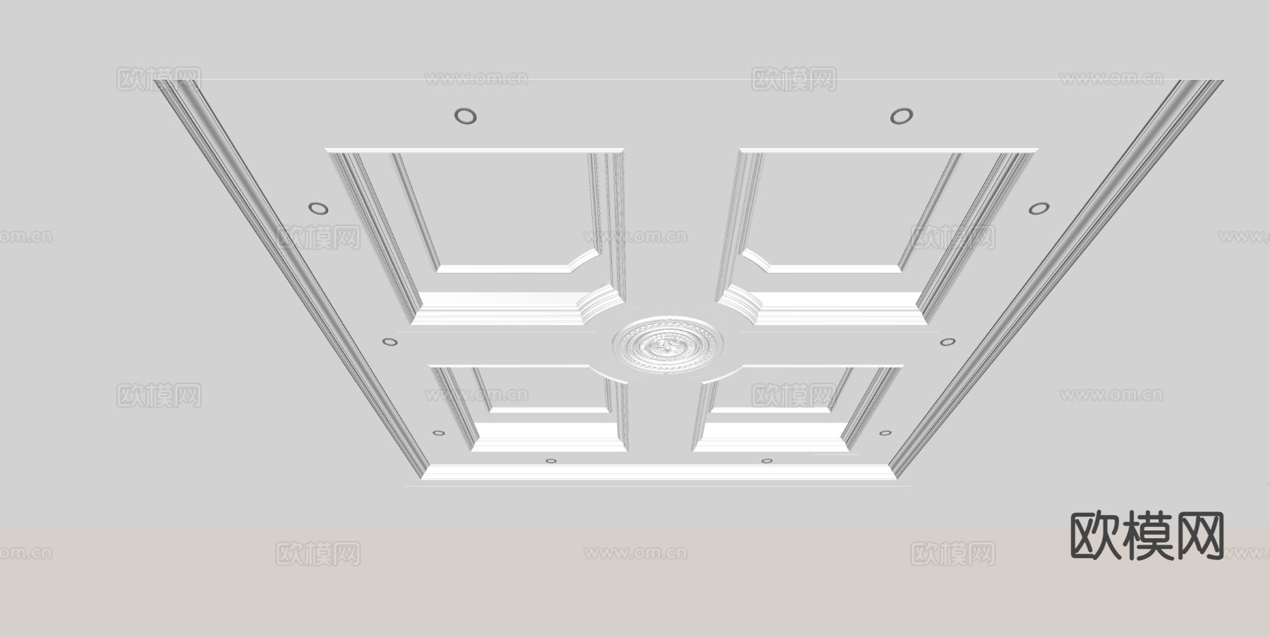欧式天花吊顶su模型
