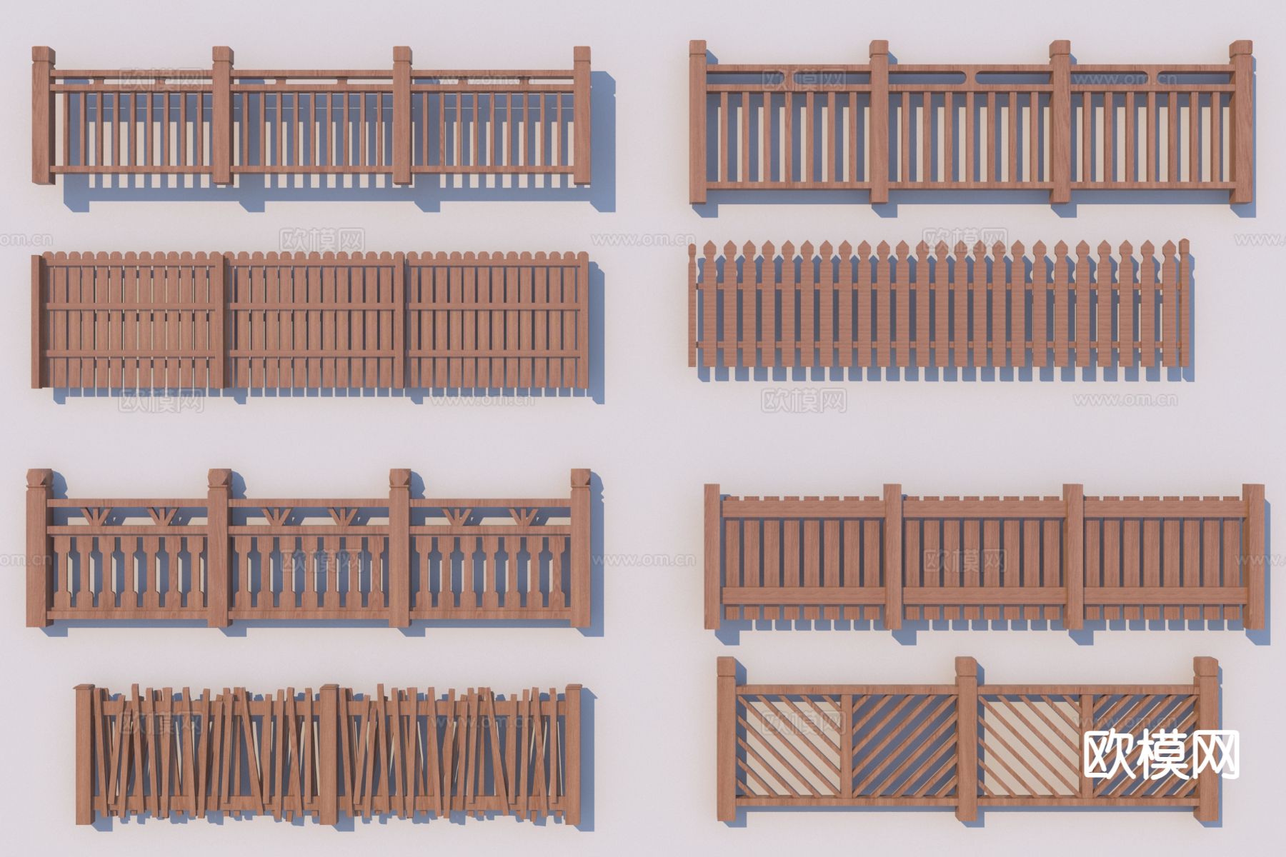 新中式护栏 围栏 栏杆3d模型