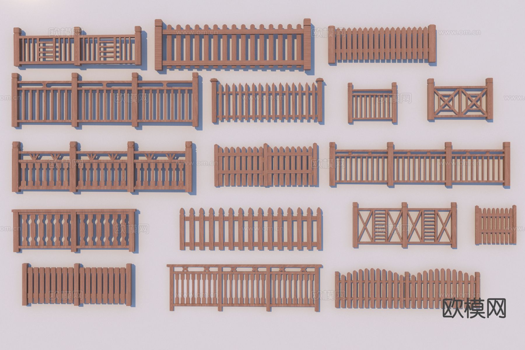 新中式护栏 围栏 栏杆3d模型