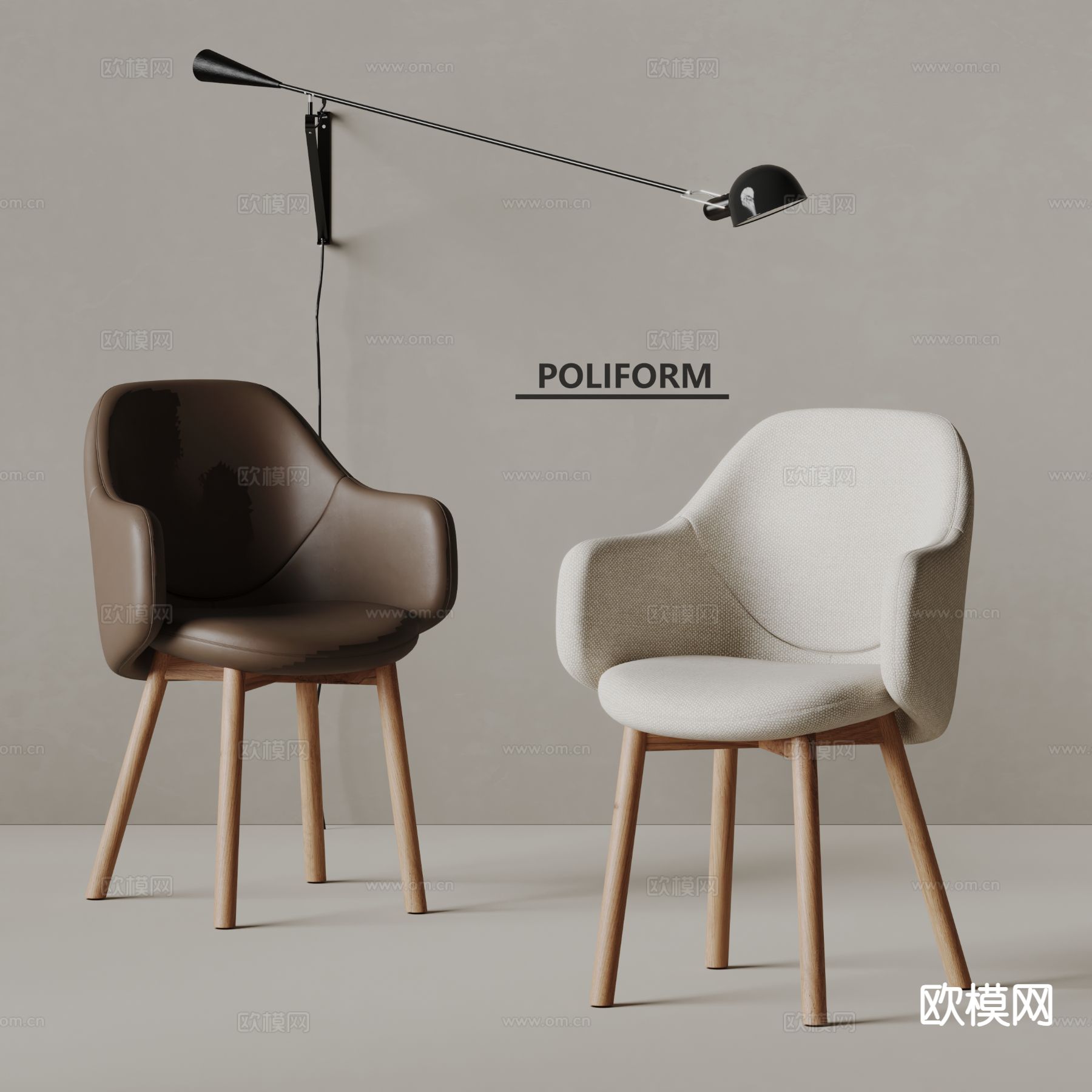 poliform现代椅子 餐椅3d模型