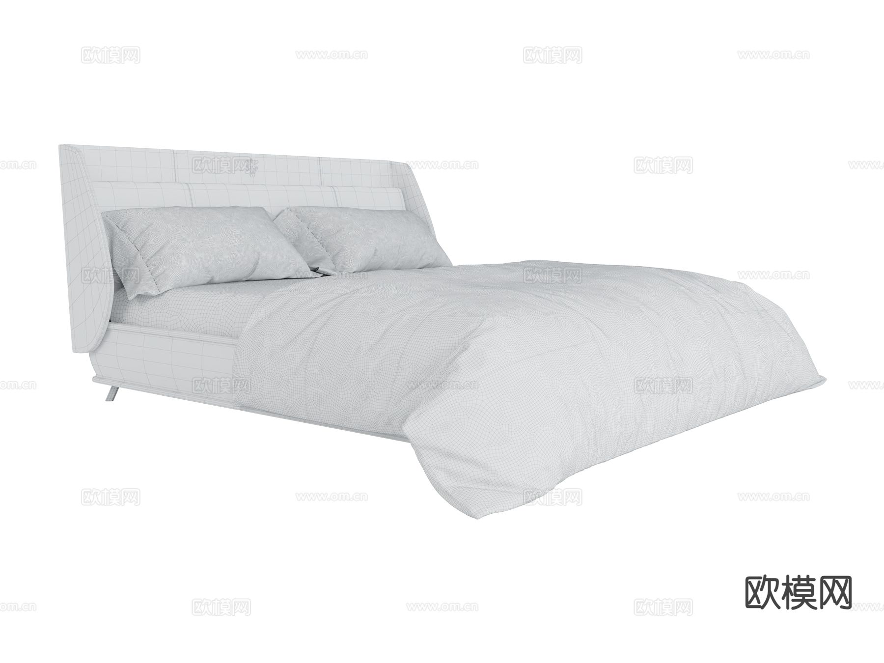 visionnaire轻奢双人床3d模型下载（渲染图2）