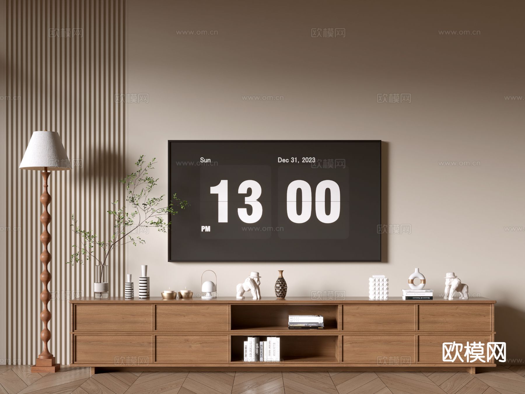 中古风电视柜3d模型下载