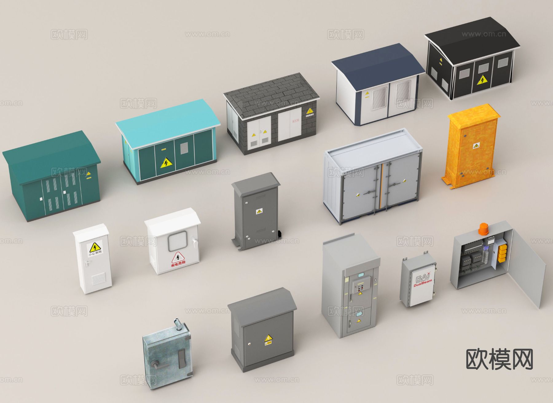 配电箱 配电室 电井房 供电箱3d模型下载