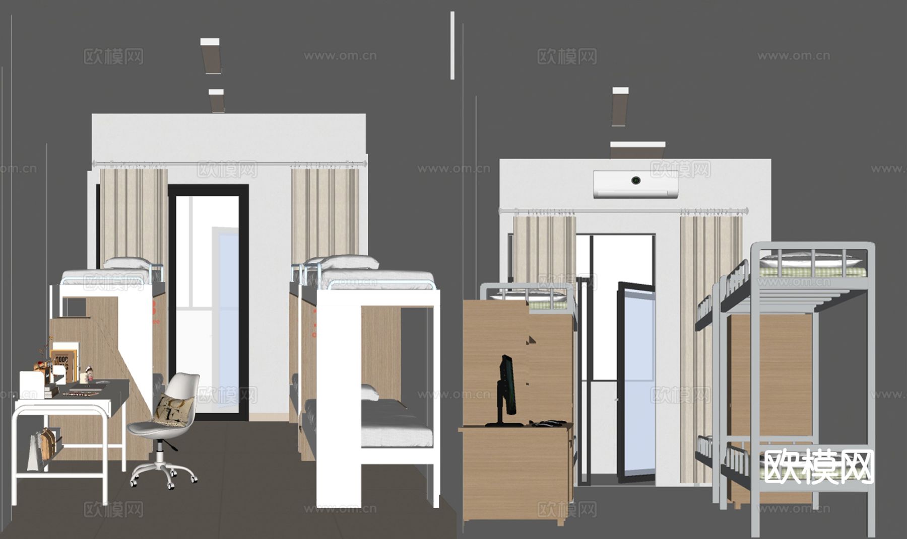 现代学校宿舍su模型
