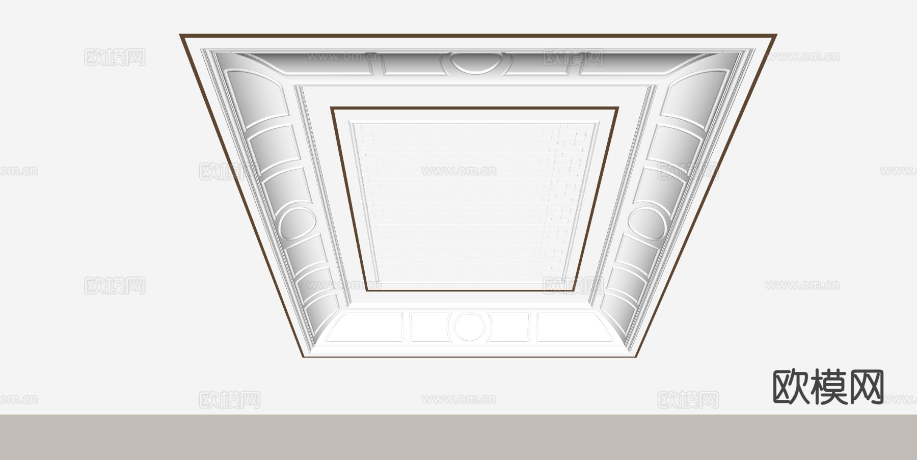 欧式天花吊顶su模型