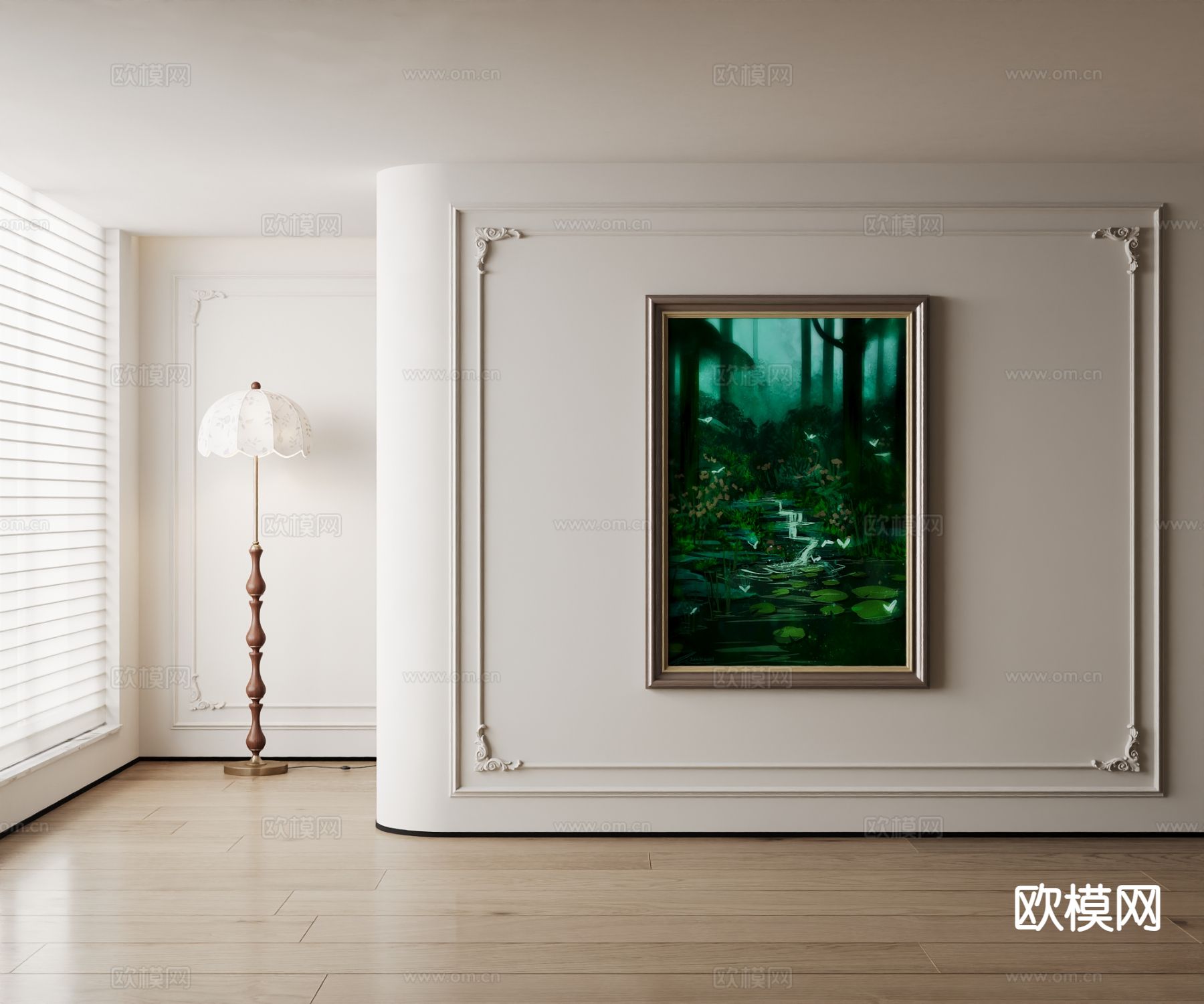 美式装饰画 油画su模型下载（渲染图2）