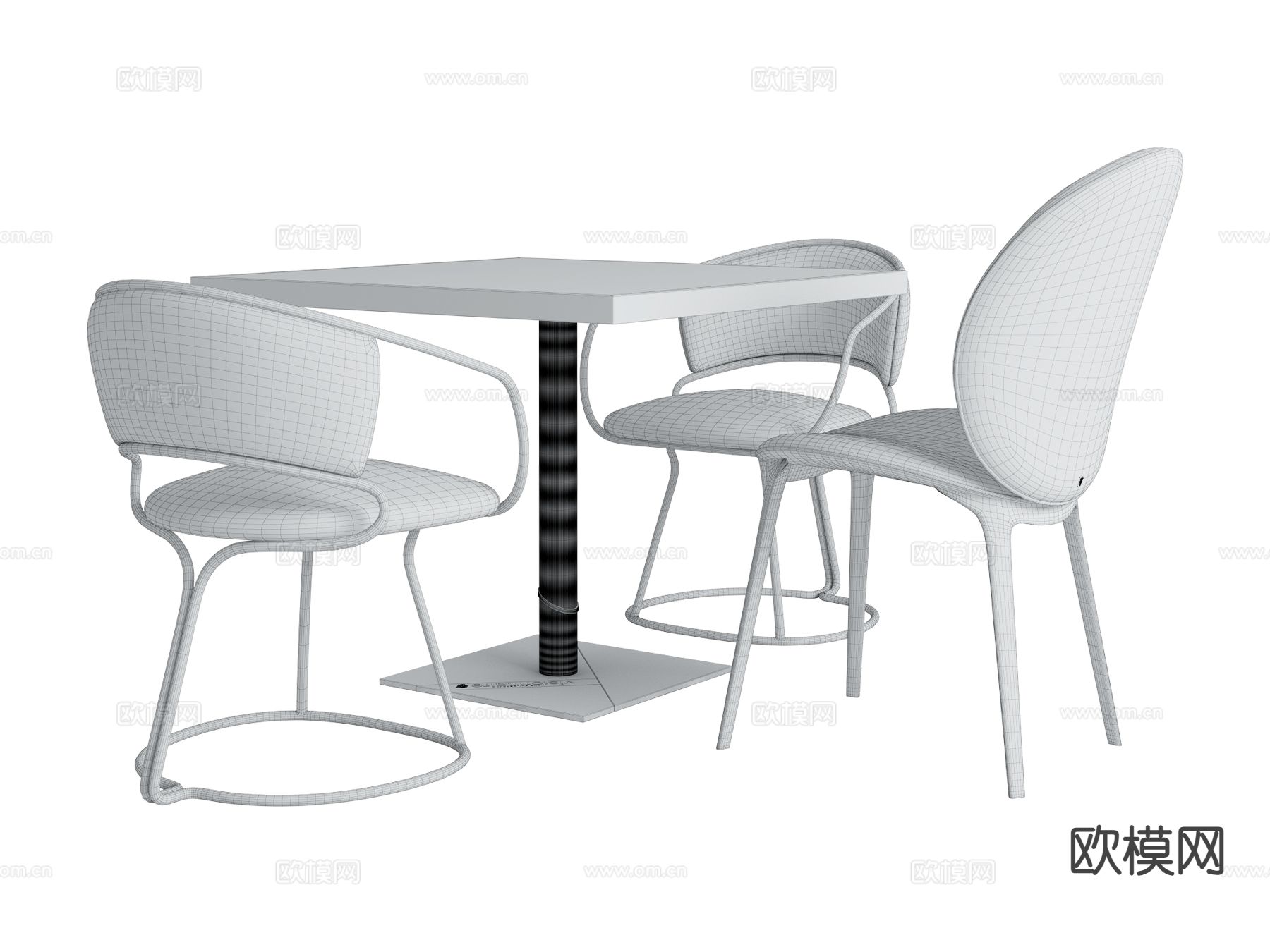 visionnaire意式轻奢餐桌椅3d模型下载（渲染图2）