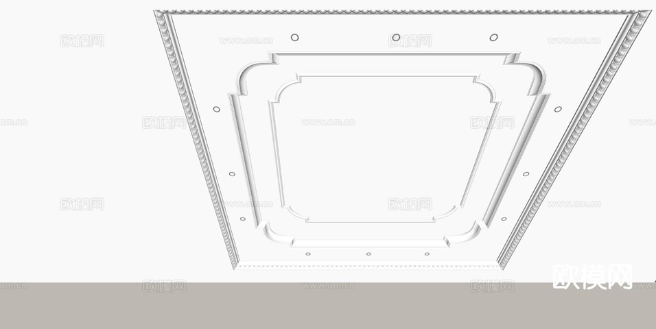 欧式天花吊顶su模型下载(渲染图3)