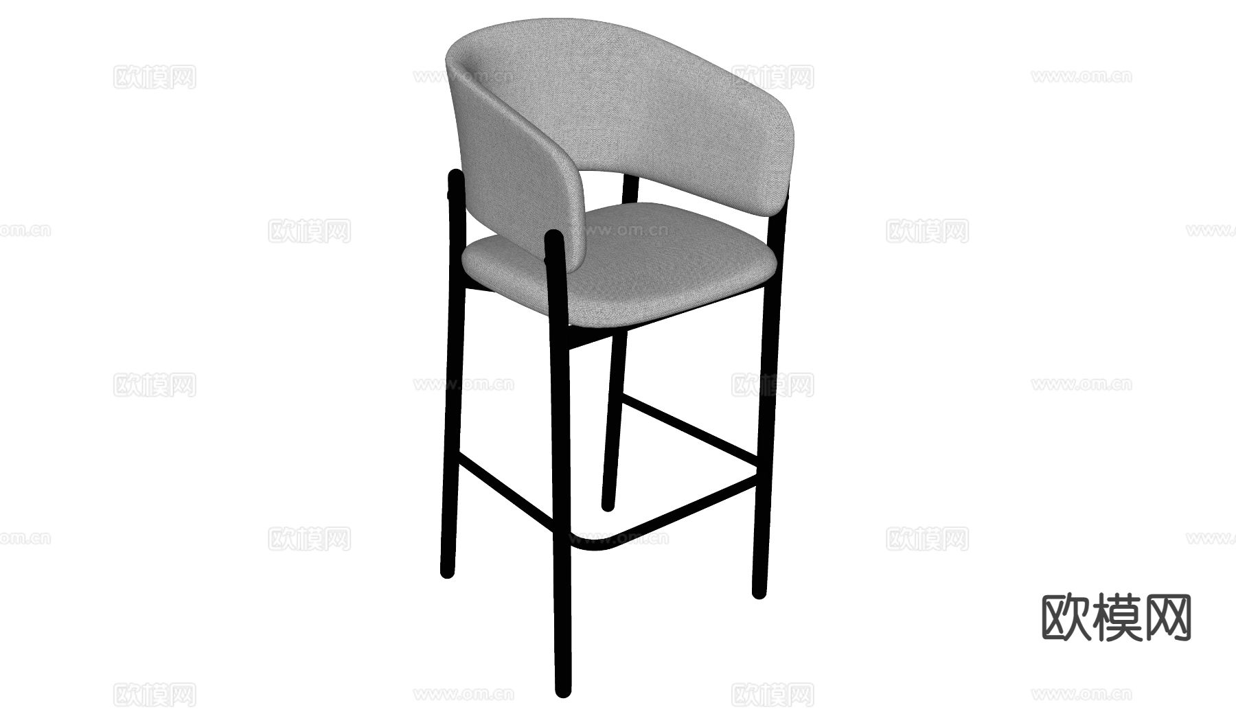 现代吧椅su模型下载（渲染图1）