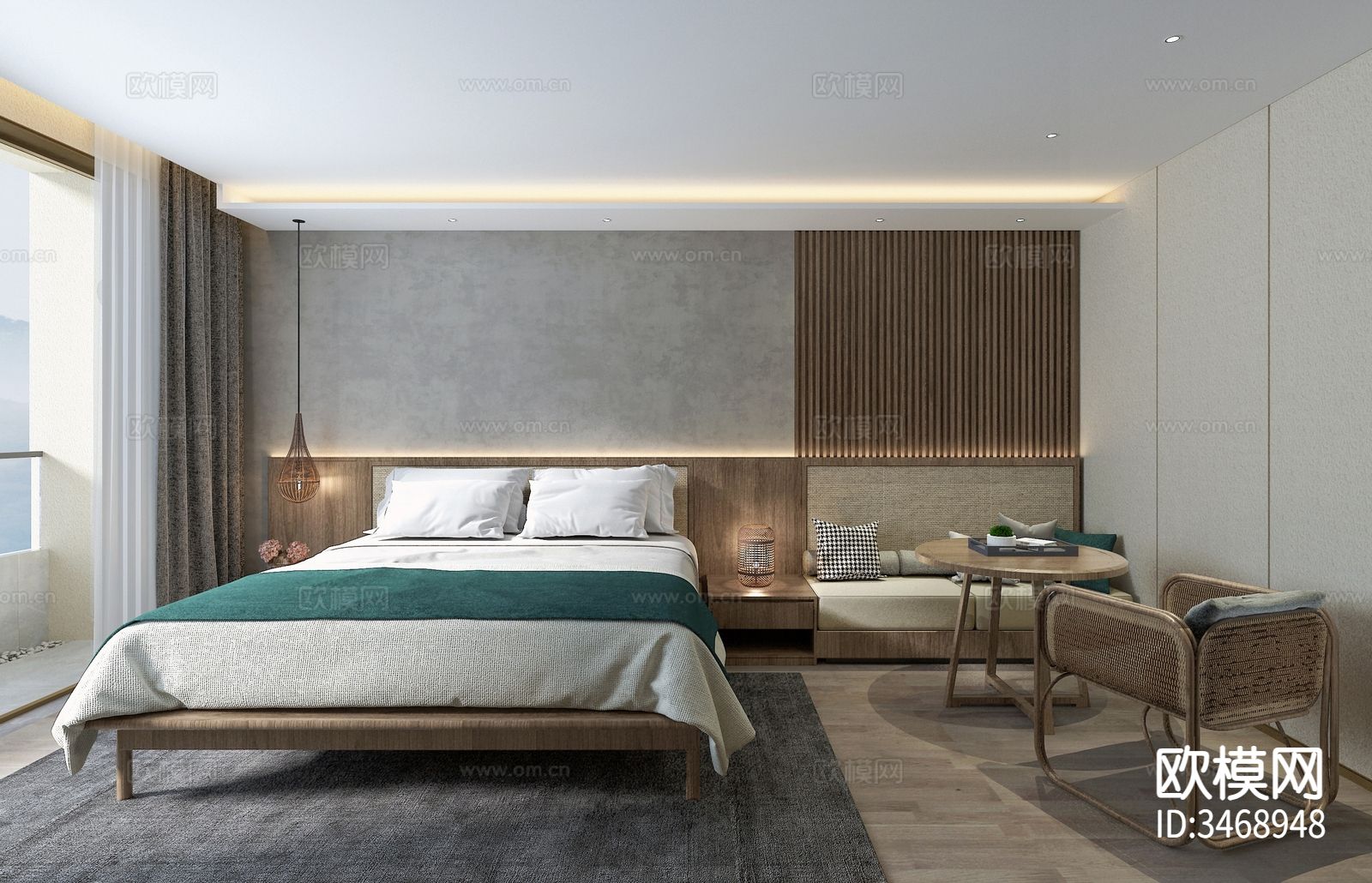 现代平层效果图下载（渲染图3）