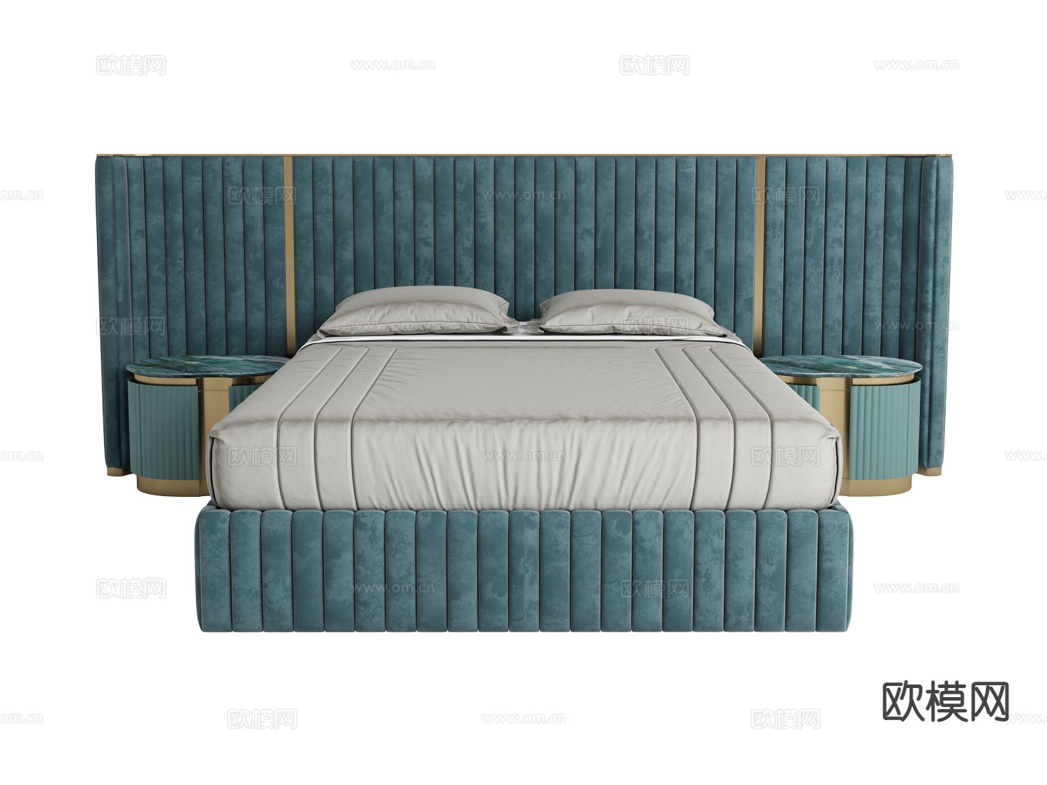 visionnaire意式轻奢双人床3d模型下载（渲染图1）