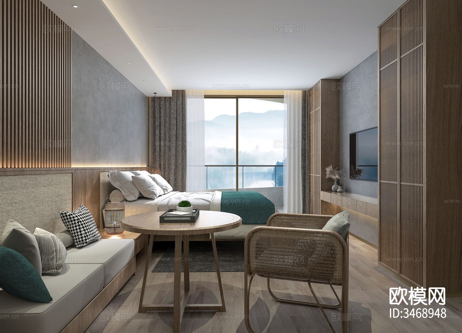 现代平层效果图下载（渲染图4）