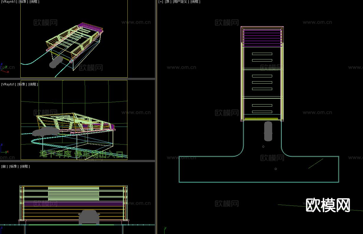 地下车库 停车场出入口3d模型下载（渲染图3）
