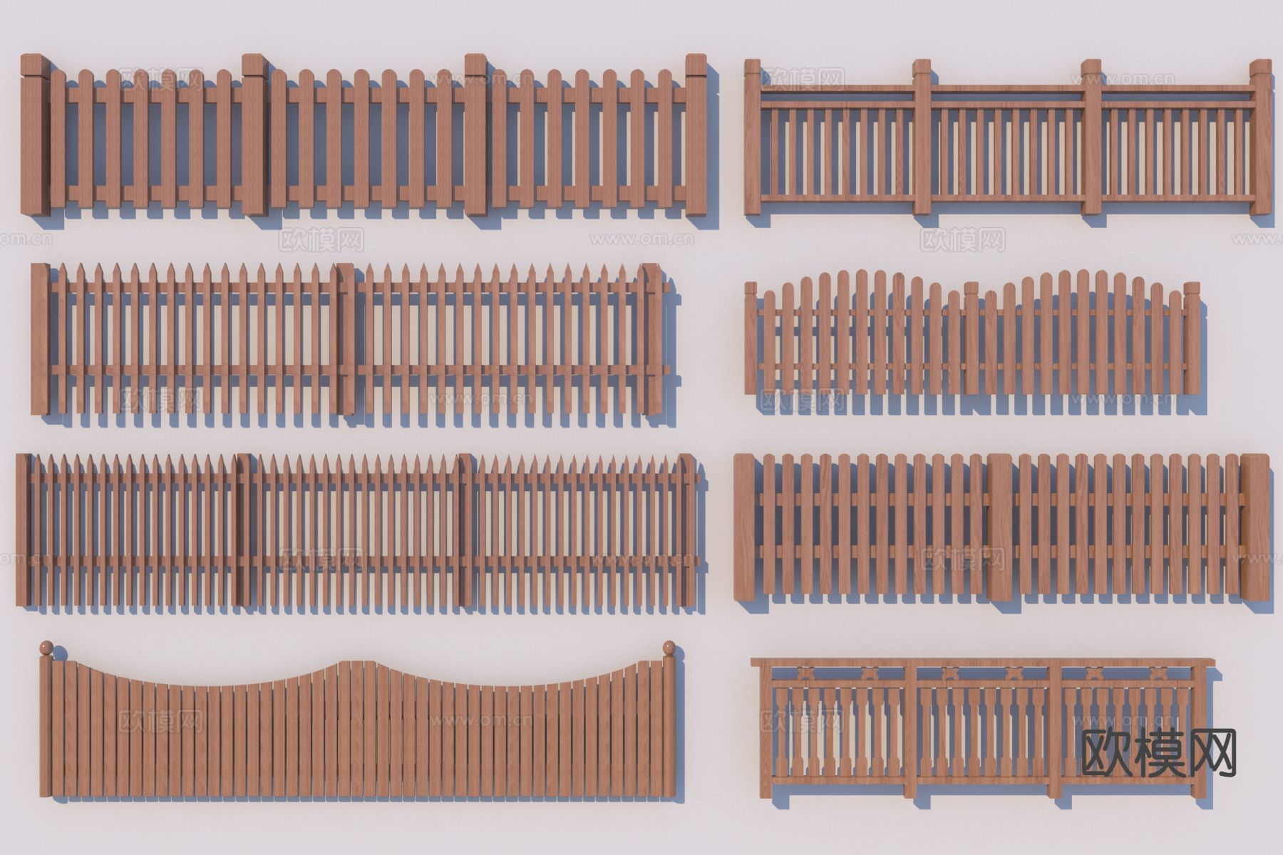 新中式护栏 围栏 栏杆3d模型