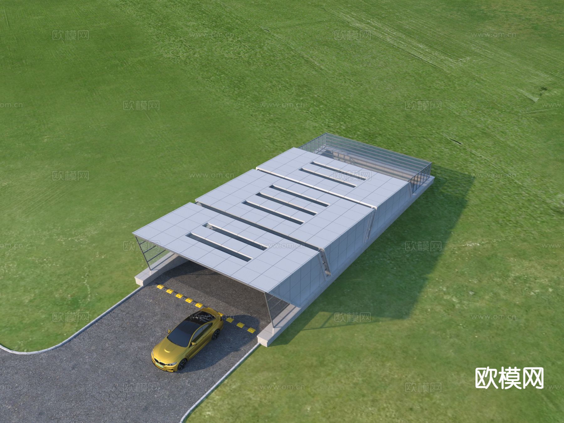 地下车库 停车场出入口3d模型下载（渲染图1）