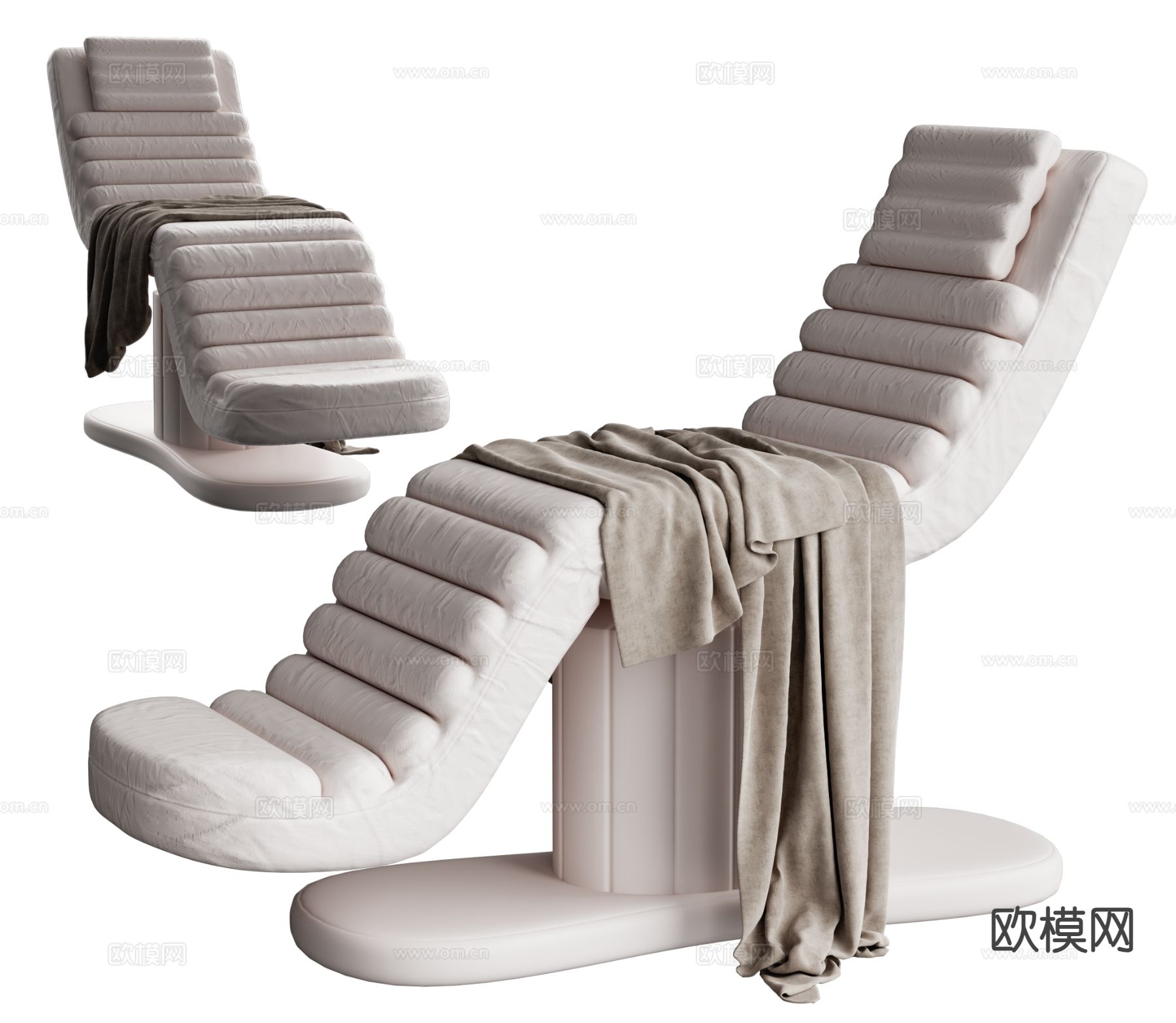 现代SPA椅 按摩椅 皮革躺椅3d模型下载