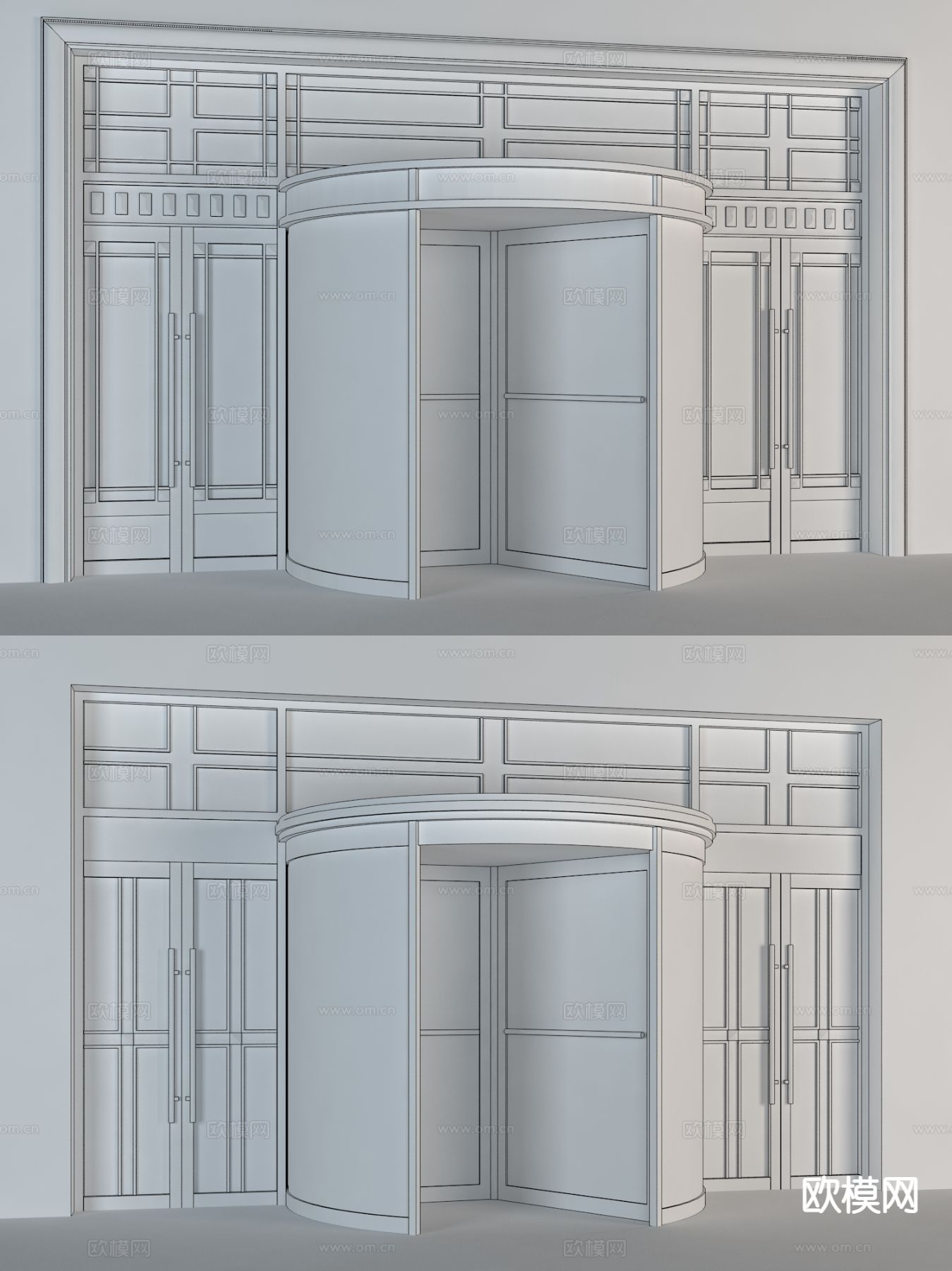 现代旋转门 酒店门 自动旋转门3d模型