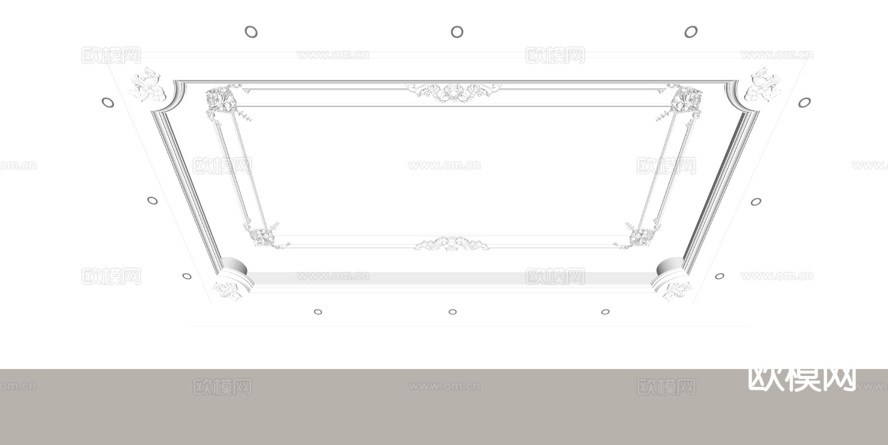 欧式天花吊顶su模型