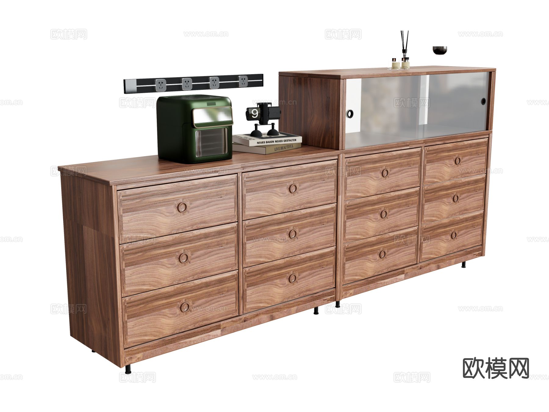 原木风储物柜su模型下载（渲染图2）