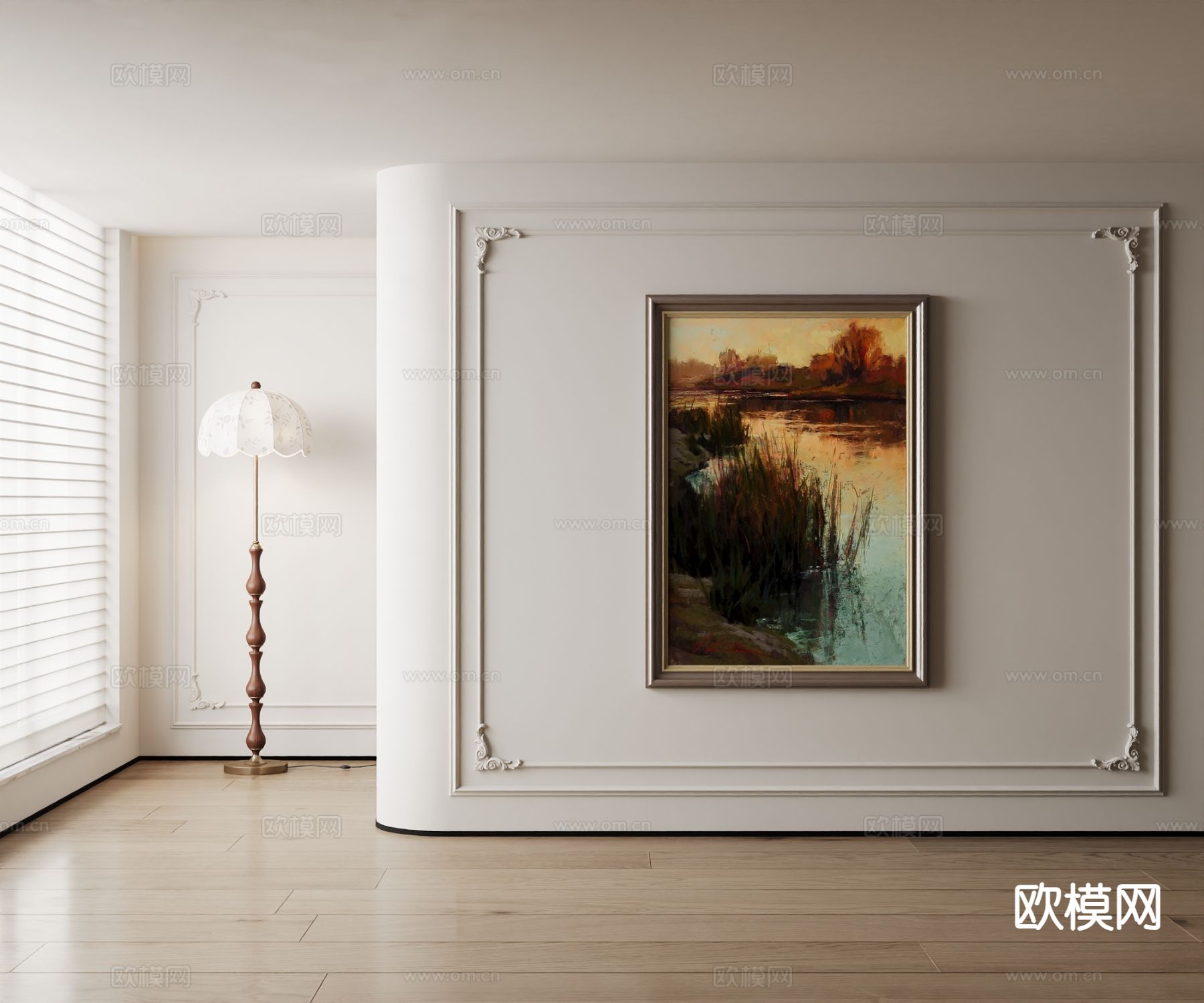 美式装饰画 油画su模型下载（渲染图2）