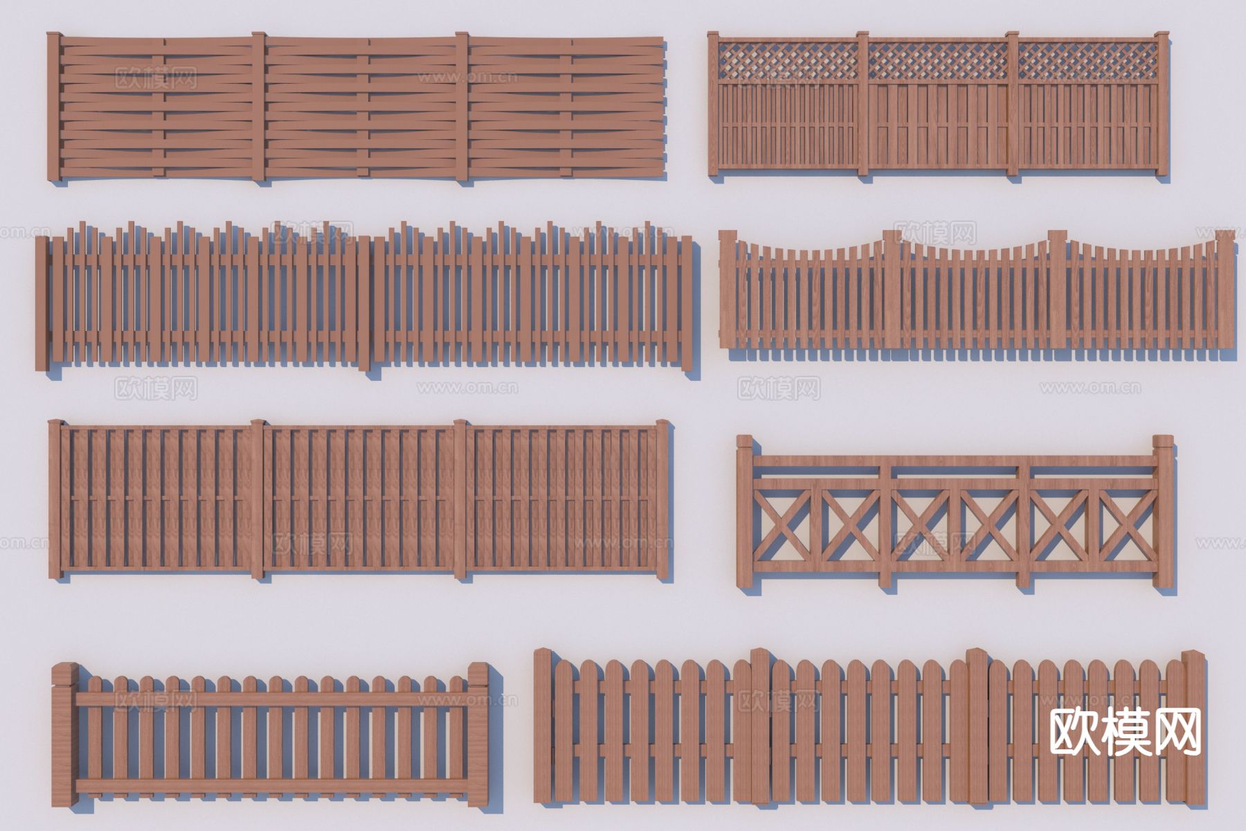 新中式护栏 围栏 栏杆3d模型