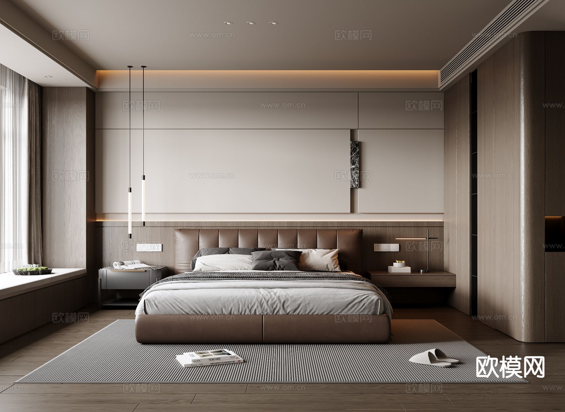 意式卧室 主卧su模型下载（渲染图2）