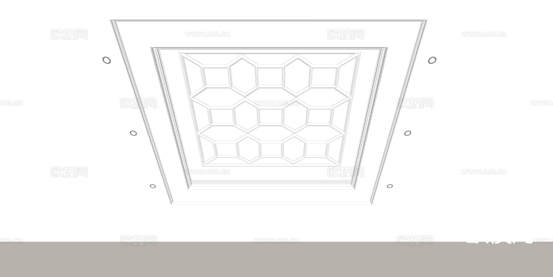 欧式天花吊顶su模型