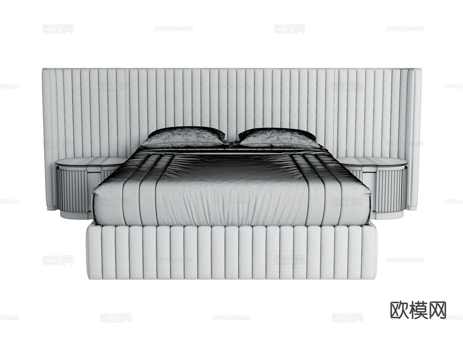 visionnaire意式轻奢双人床3d模型下载（渲染图2）